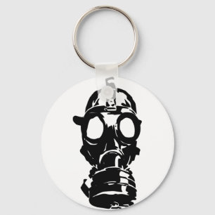 GAS MASK STENCIL KEY RING