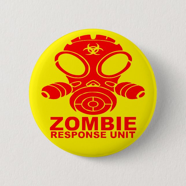 Gas Mask Zombie Response Team 2 # 6 Cm Round Badge (Front)