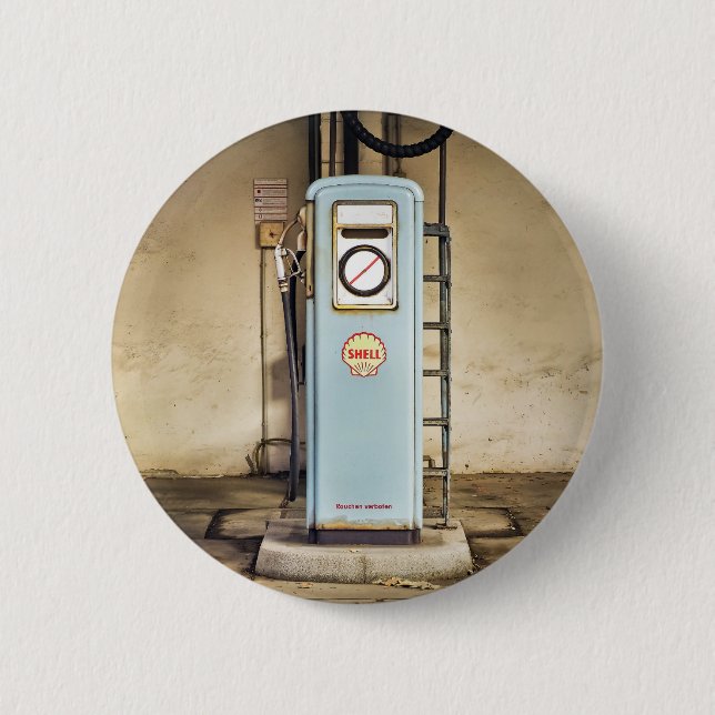 gas-pump 6 cm round badge (Front)