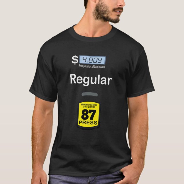 Gas Pump Regular Costume  Blue Regular Gas T-Shirt (Front)