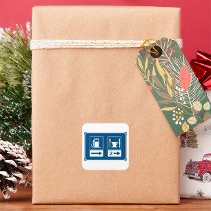 Gas Station And Diner Road Sign Square Sticker