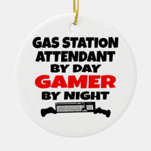 Gas Station Attendant Gamer Ceramic Tree Decoration
