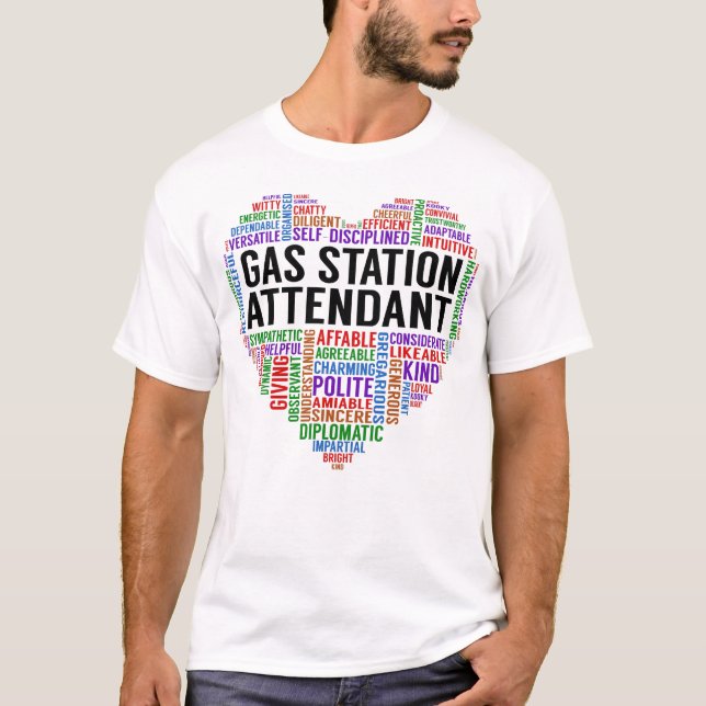 Gas Station Attendant Heart T-Shirt (Front)