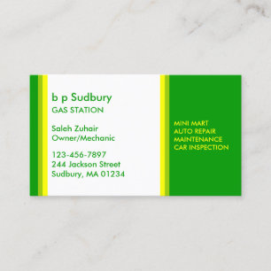 Gas Station Business Card