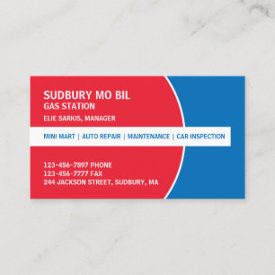 Gas Station Business Card