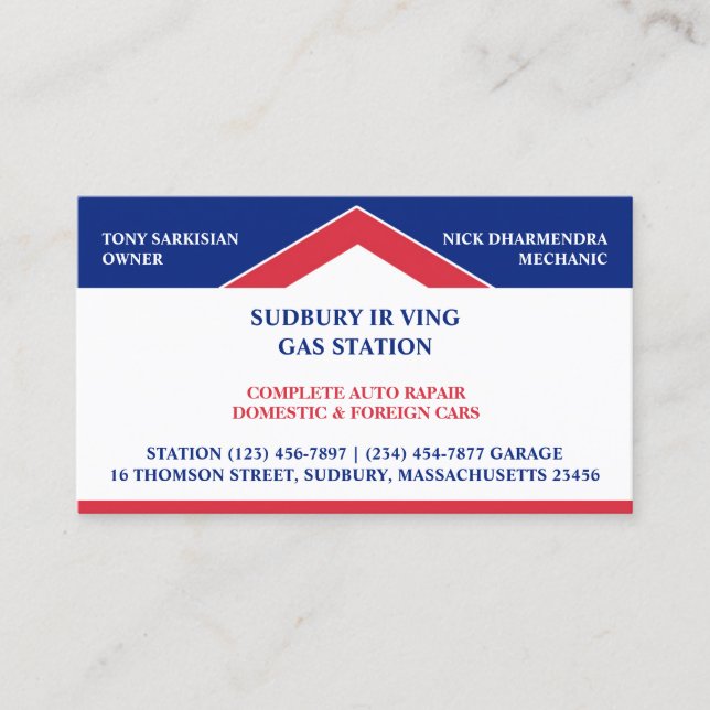 Gas Station Business Card (Front)