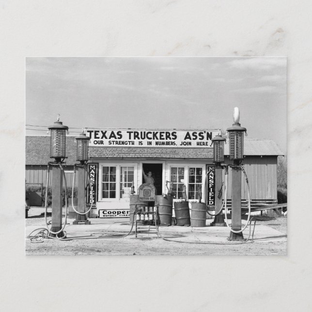 Gas station - Edcouch, Texas: 1939 Postcard (Front)