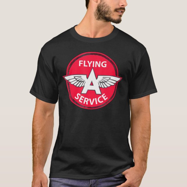 Gas Station Flying A Service Motor Oil Car     T-Shirt (Front)