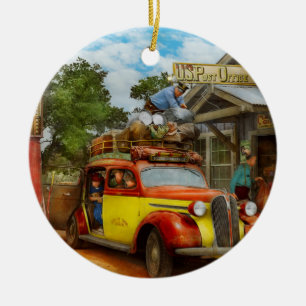 Gas Station - Fresh delivery to Pie Town 1940 Ceramic Tree Decoration