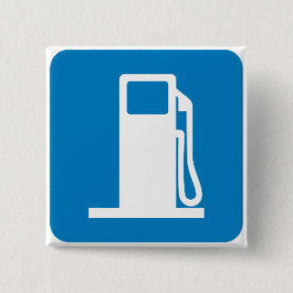 Gas Station Highway Sign 15 Cm Square Badge