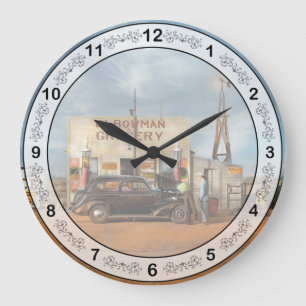 Gas Station - In the middle of nowhere 1940 Large Clock