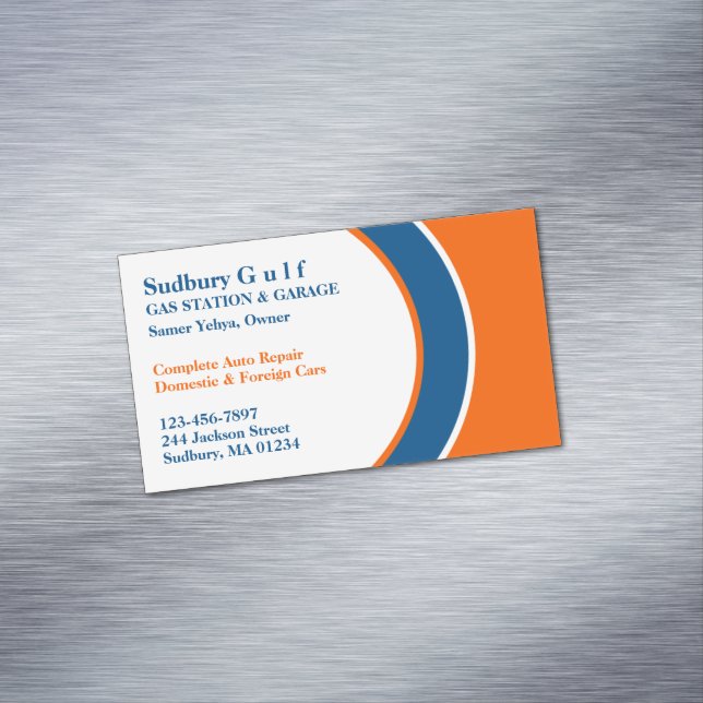 Gas Station Magnetic Business Card (In Situ)