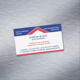 Gas Station Magnetic Business Card