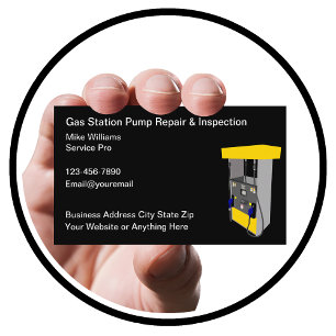 Gas Station Pump Repair And Service Business Cards