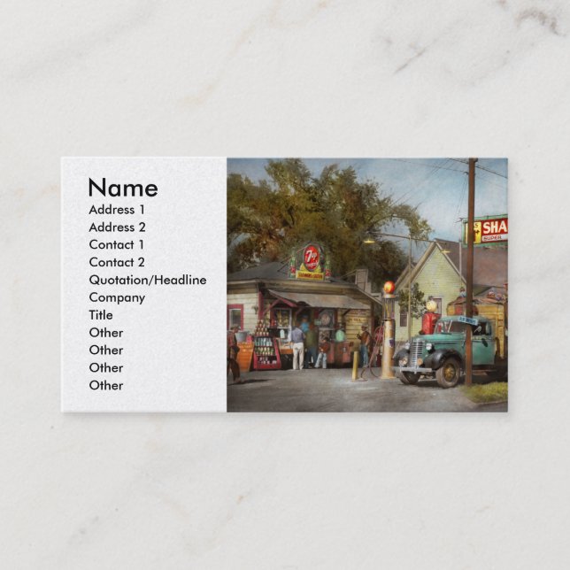 Gas Station - Shannon's super gasolines 1939 Business Card (Front)