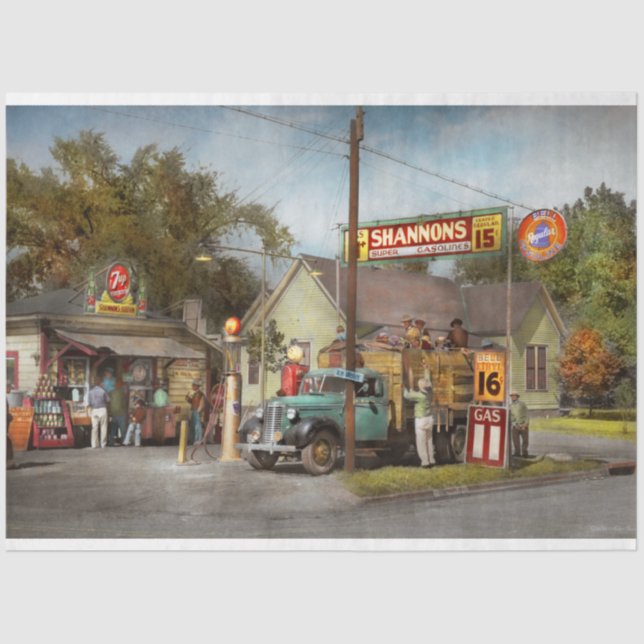 Gas Station - Shannon's super gasolines 1939 Tissue Paper (Front)