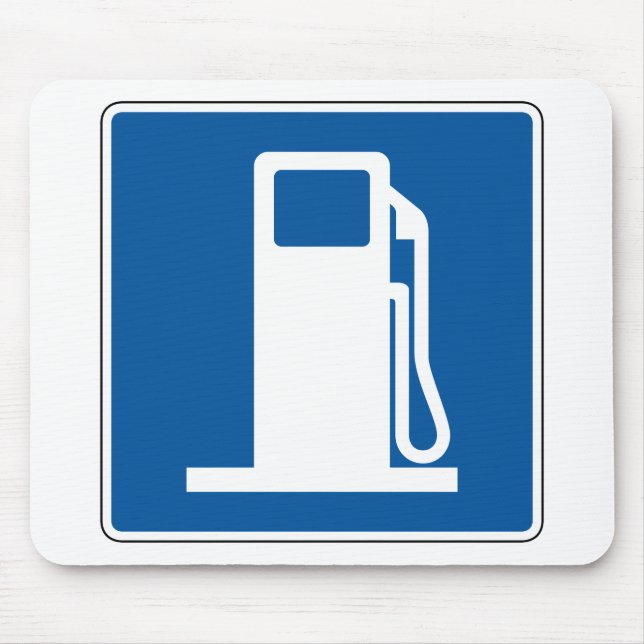 Gas Station Street Sign Mouse Mat (Front)