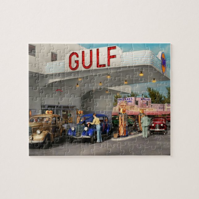 Gas Station - The great american road trip 1939 Jigsaw Puzzle (Horizontal)
