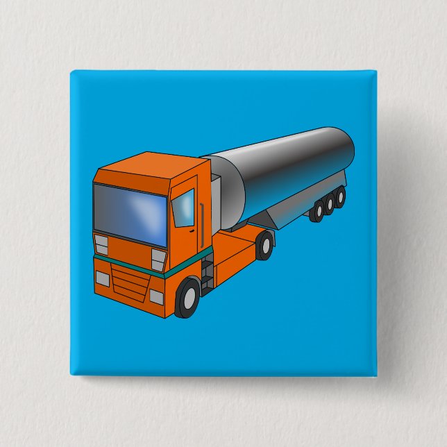 Gas Tanker Truck Heavy Transporter for Kids 15 Cm Square Badge (Front)
