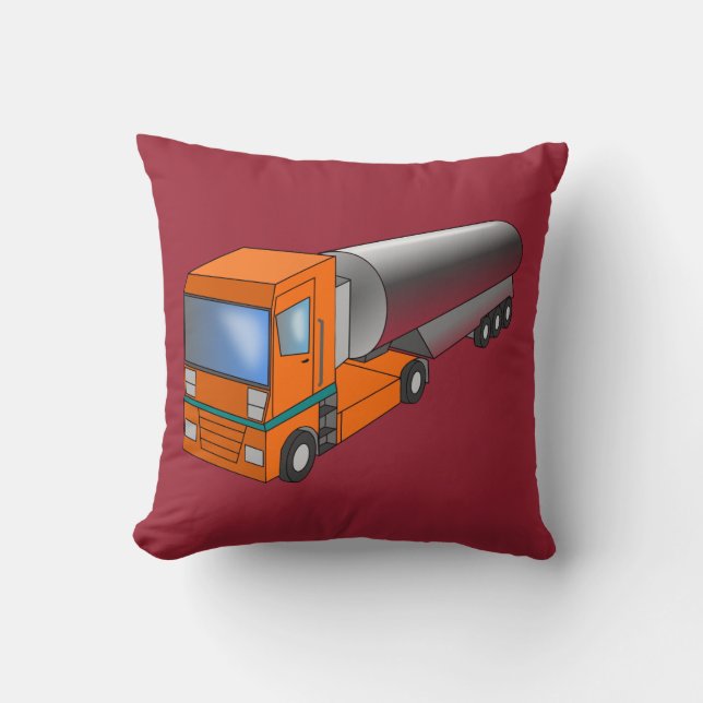 Gas Tanker Truck Heavy Transporter for Kids Cushion (Front)