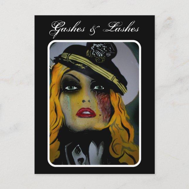 'Gashes & Lashes' Postcard (Front)