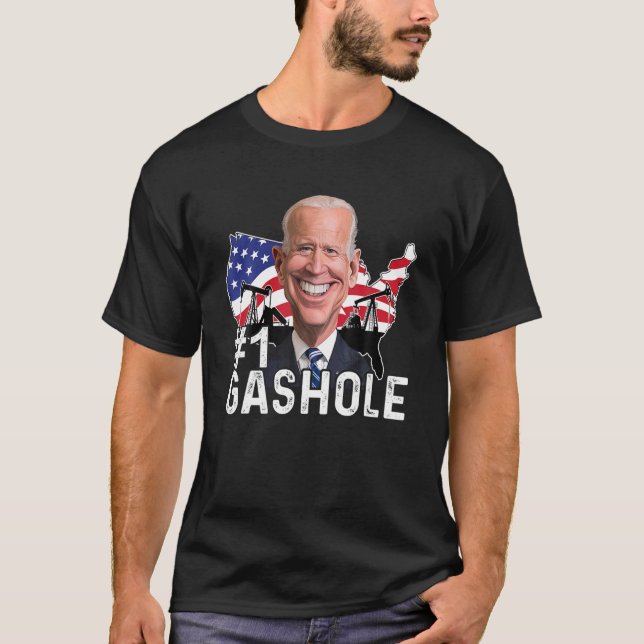 Gashole Biden Funny Anti Biden Gas Prices Biden Di T-Shirt (Front)