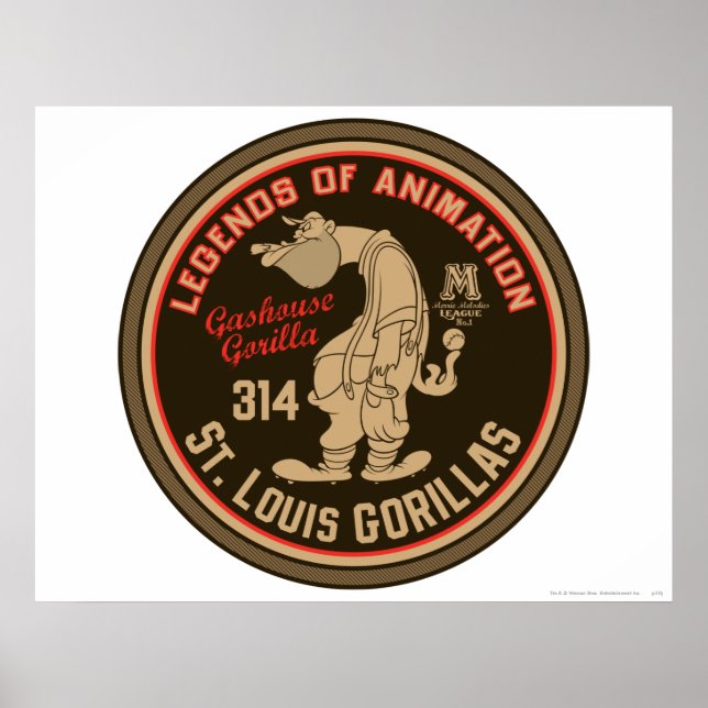 Gashouse Gorillas Logo Feat. Pitcher Poster (Front)