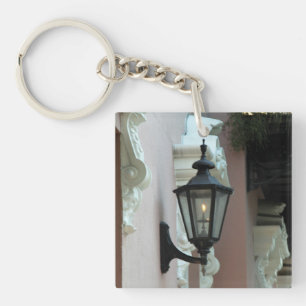 Gaslight, Antique, Vintage, Black, Photography Key Ring