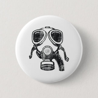 gasmask 6 cm round badge