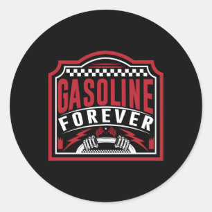 Gasoline Forever Gas Cars Classic Round Sticker