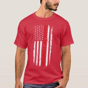 Gasoline Forever Us Flag Funny Fuel Gas Cars Mech T-Shirt