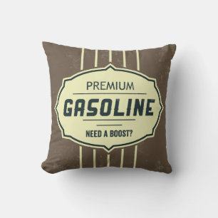 Gasoline Retro Label Designer Accent Pillows