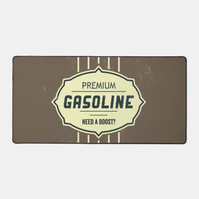 Gasoline Retro Label Desk Mat (Front)