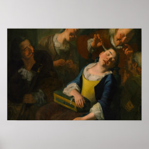 Gaspare Traversi - Teasing a Sleeping Girl Poster