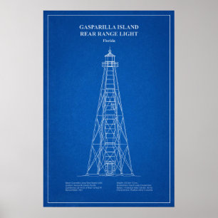 Gasparilla Island Rear Range Light - Florida - AD Poster