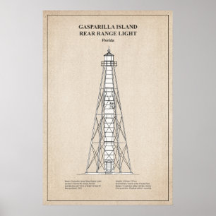 Gasparilla Island Rear Range Light - Florida - SBD Poster