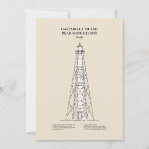 Gasparilla Island Rear Range Light - Florida - SBD Thank You Card