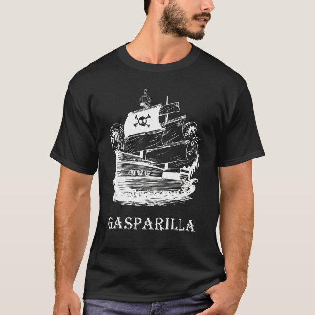 Gasparillia Pirate Ship Festival Retro Buccaneer J T-Shirt (Front)