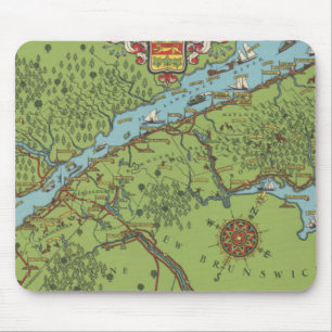 Gaspe Peninsula, Canada Map Mouse Mat