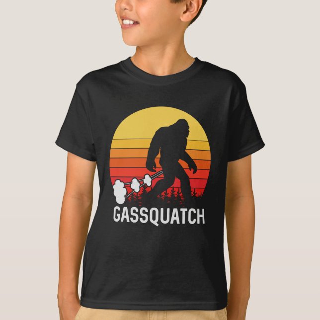 GASSQUATCH Bigfoot Retro fart Design T-Shirt (Front)
