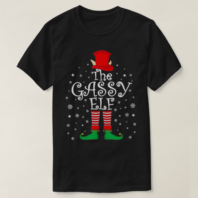 Gassy Elf Funny Family Matching Christmas Pajama E T-Shirt (Design Front)