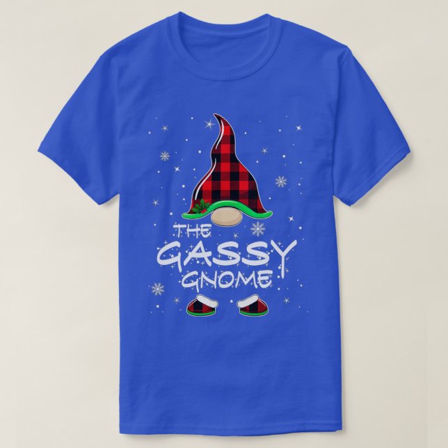 Gassy Gnome Buffalo Plaid Matching Family Christma T-Shirt (Design Front)