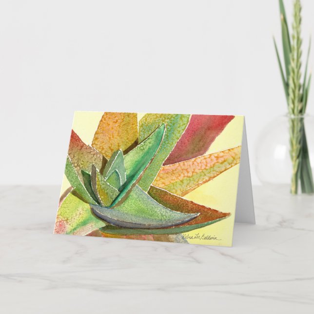 Gasteria greeting card by Debra Lee Baldwin (Front)