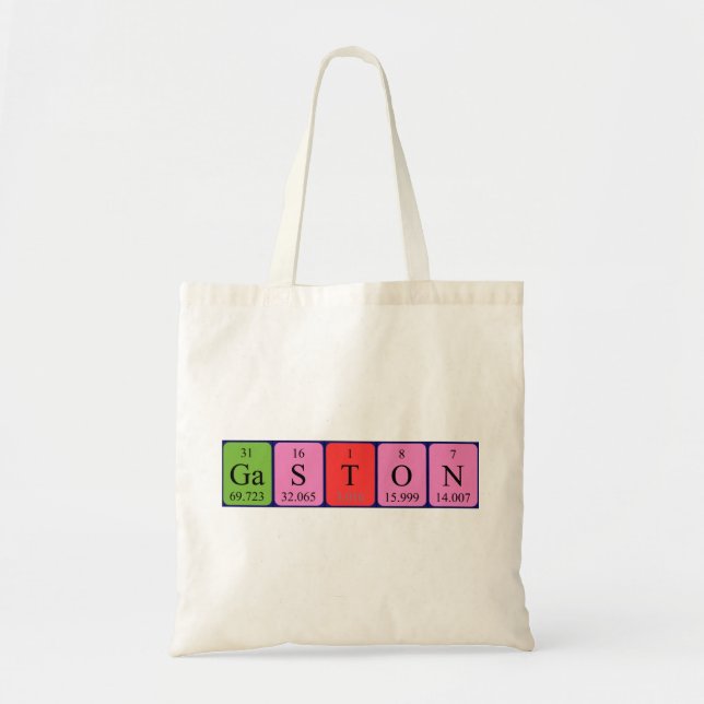 Gaston periodic table name tote bag (Front)