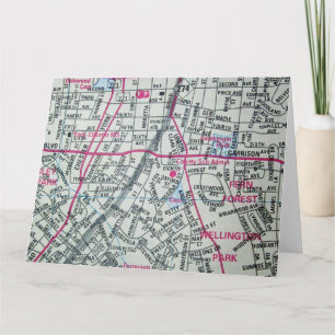 Gastonia, NC Vintage Map Card