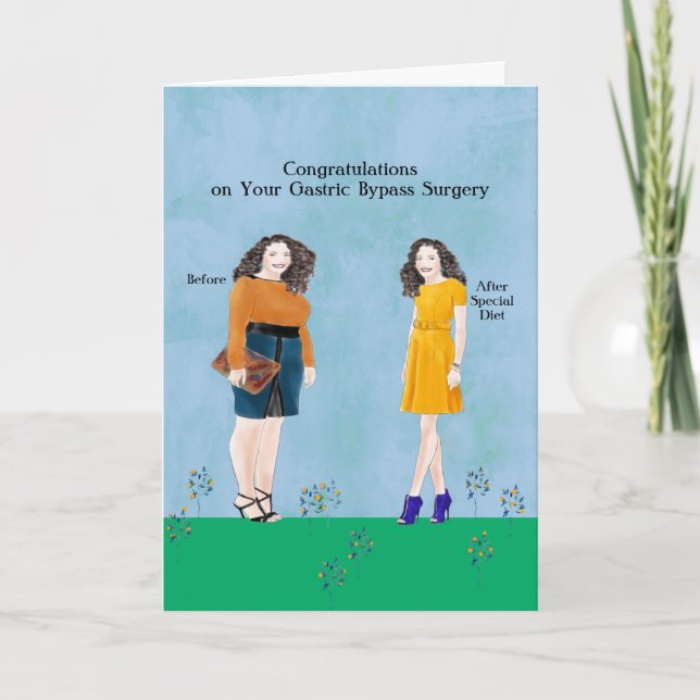 Gastric Bypass Surgery Before & After Dieting Gals Card (Front)