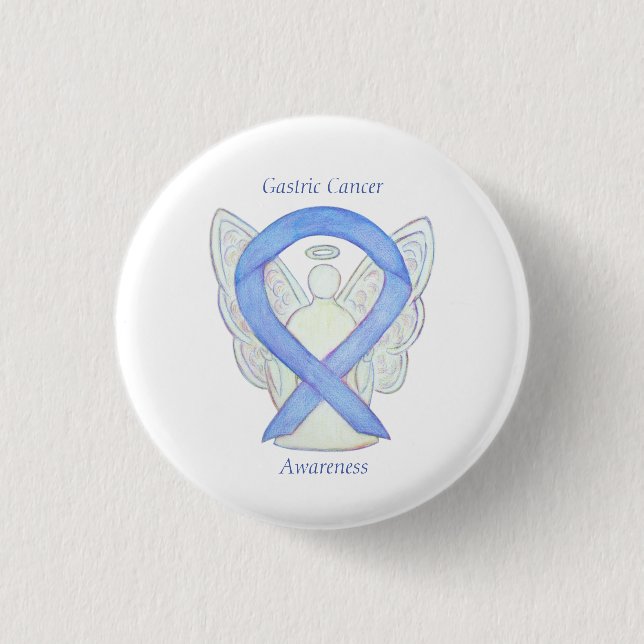 Gastric Cancer Angel Awareness Ribbon Art Pin (Front)