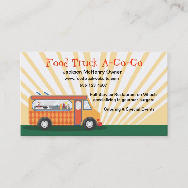 Gastro Food Truck Business Cards (Front)