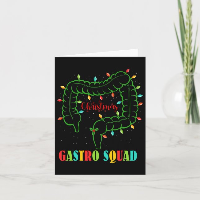 Gastro Nurse Squad Fun Christmas Lights Gastroente Card (Front)