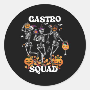 Gastro Squad Halloween Skeleton Dancing Endoscopy Classic Round Sticker